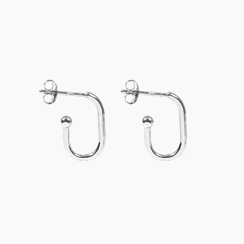 Elegant drop earrings for women-Roma Open Huggie Earrings (Silver)