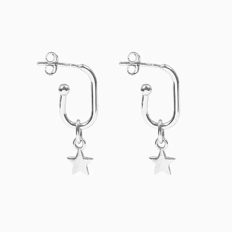 Art deco earrings for women-Roma Star Earrings (Silver)