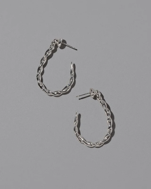 Designer earrings for women-Landform Hoop Earrings - Sterling Silver