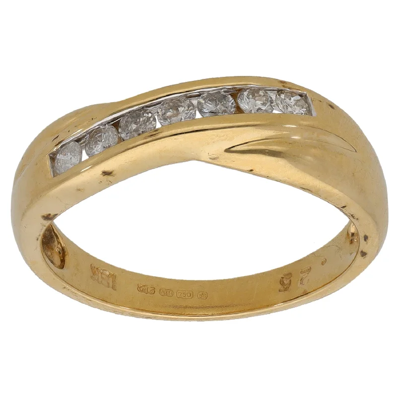 Custom engagement rings for women-18ct Gold 0.25ct Diamond Half Eternity Ring Size M