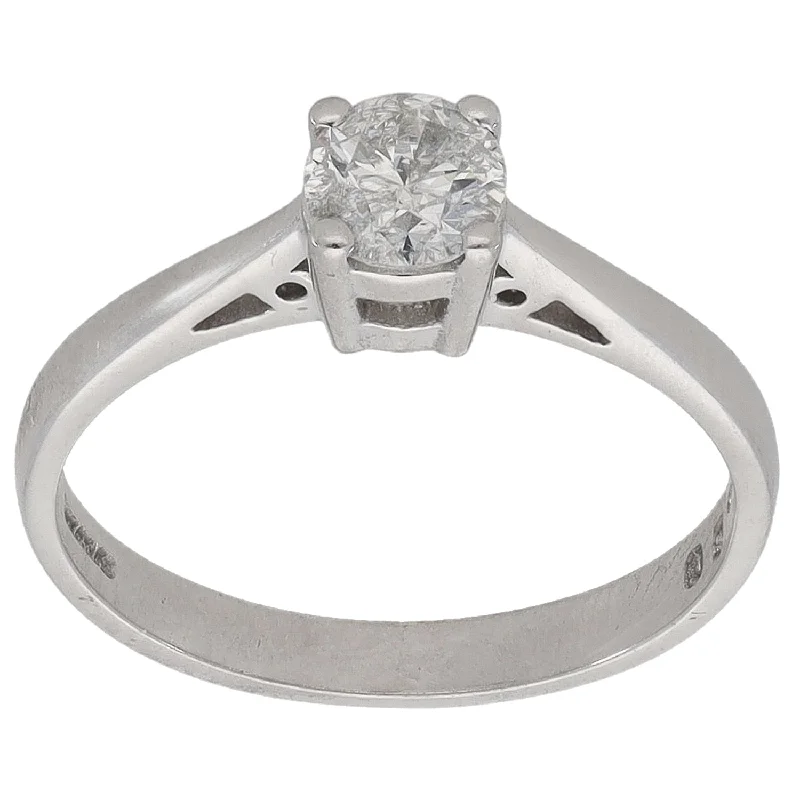 Modern engagement rings for women-18ct White Gold 0.50ct Diamond Solitaire Ring Size M