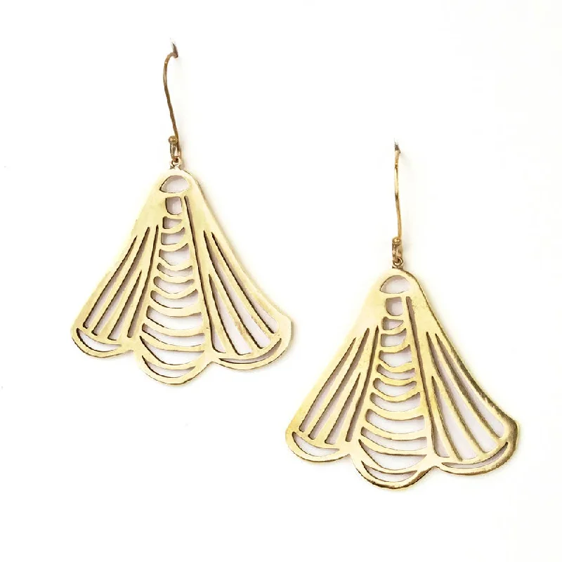 Vintage diamond earrings for women-Josie Brass Earrings by Handker