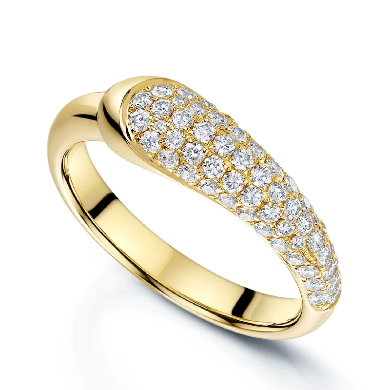 Engagement rings with pear-shaped diamonds for women-Ember Collection 18ct Yellow Gold Diamond Pave Set Dress Ring