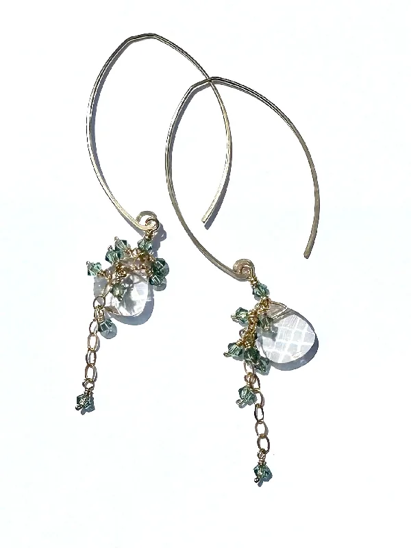 Statement earrings for women-last call earrings . sparkle on sparkle minis . silver dust and sage