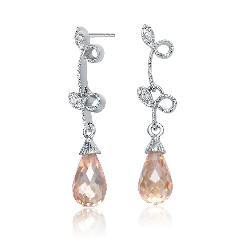 Party earrings for women-Lierre Teardrop Champagne Earrings