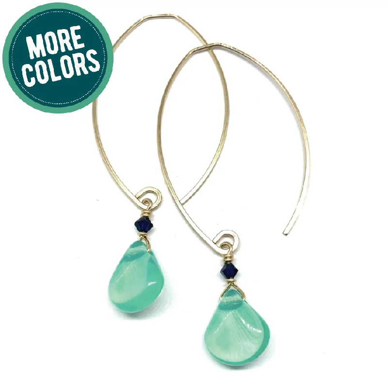 Geometric earrings for women-earrings . petite teardrops