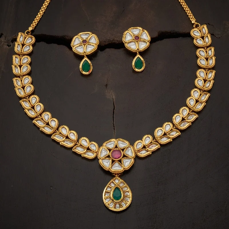 Statement necklace for women-Kundan Necklace 141995