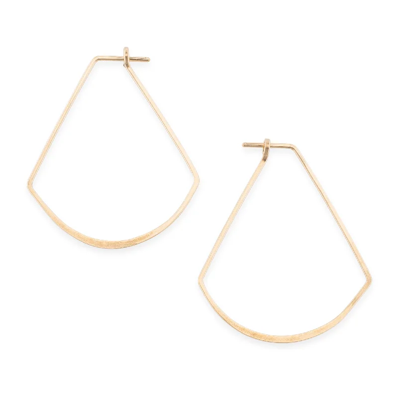 Unique gold earrings for women-minimal hoops - fan