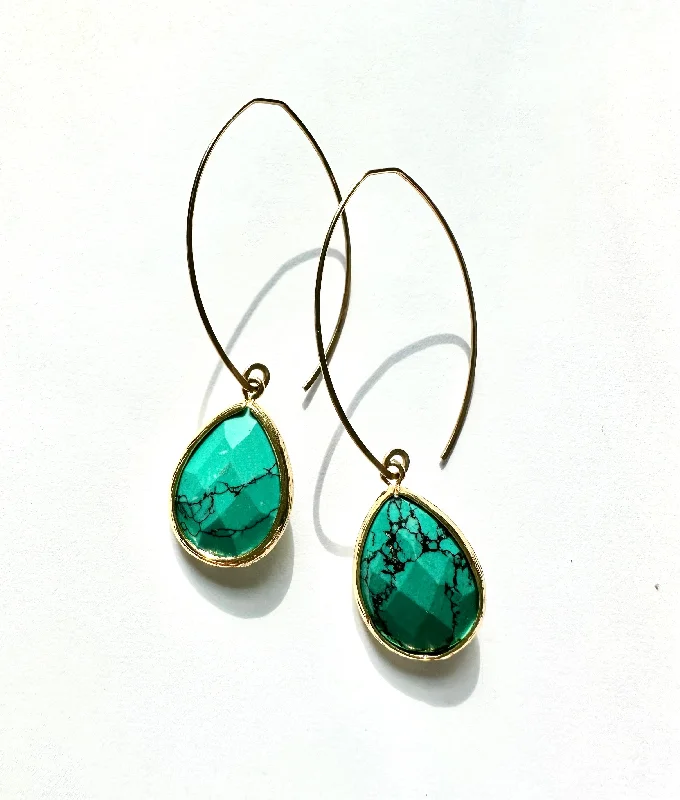 Custom gold earrings for women-earrings . dipped teardrop on mini hoops