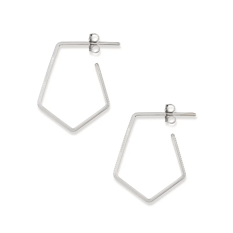 Trendy earrings for women-Minimal Hoop - Little Prism