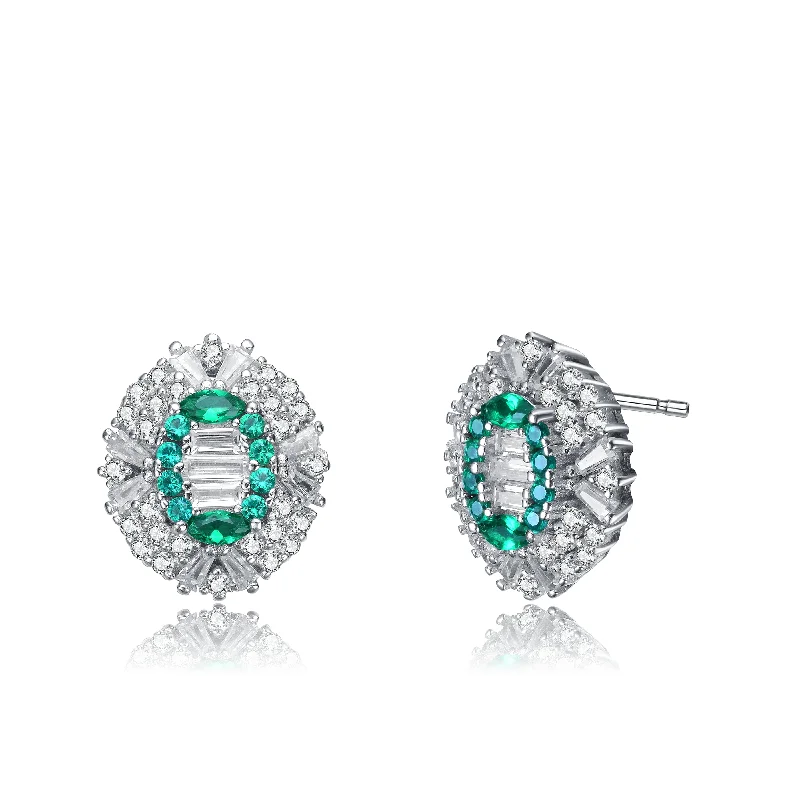 Red earrings for women-Palais Green Halo Earrings