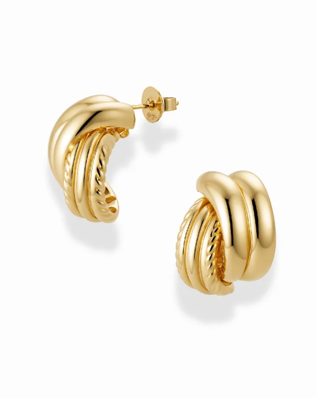 Gold stud earrings for women-Perry Knot Earrings