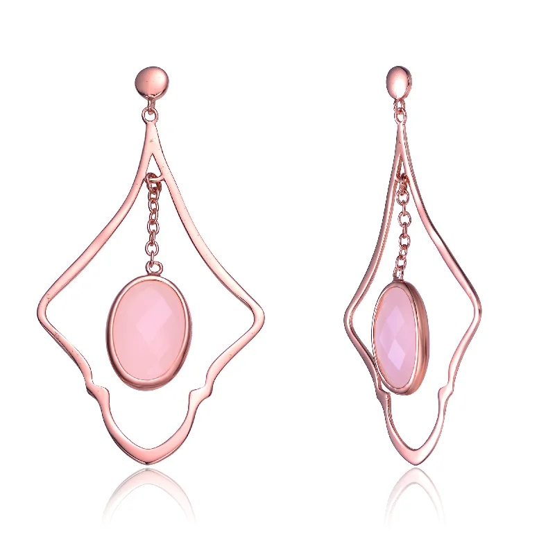 Unique gemstone earrings for women-Jeanne Pink Stone Earrings