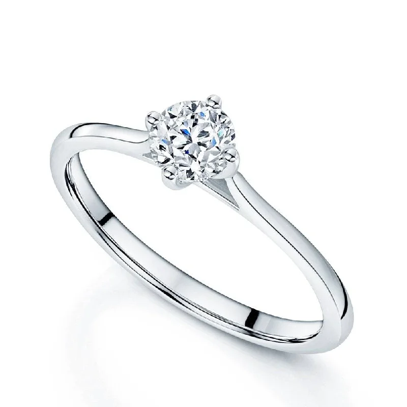 Engagement rings for women with multiple diamonds-Platinum GIA Certificated Round Brilliant Cut Diamond Solitaire Ring