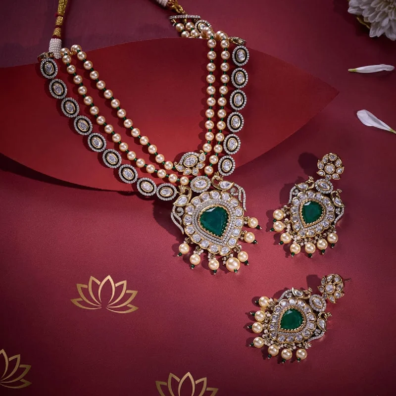 Modern necklace for women-Kundan Necklace 164051