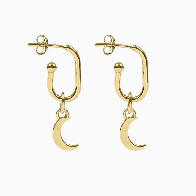 Butterfly earrings for women-Roma Crescent Moon Earrings (Gold)