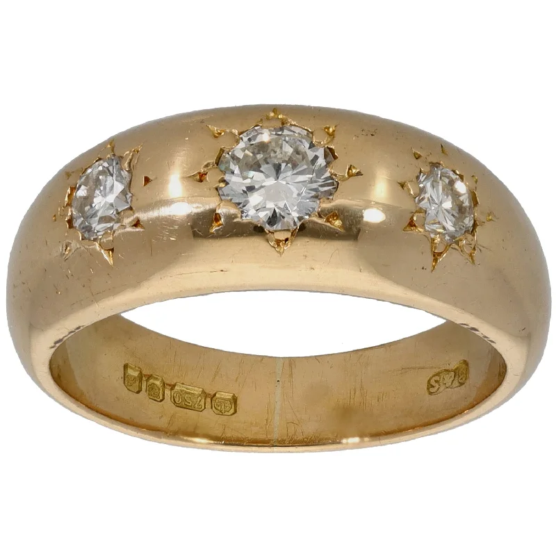 Engagement rings with a twist design for women-18ct Gold 0.30ct Diamond Trilogy Ring Size M