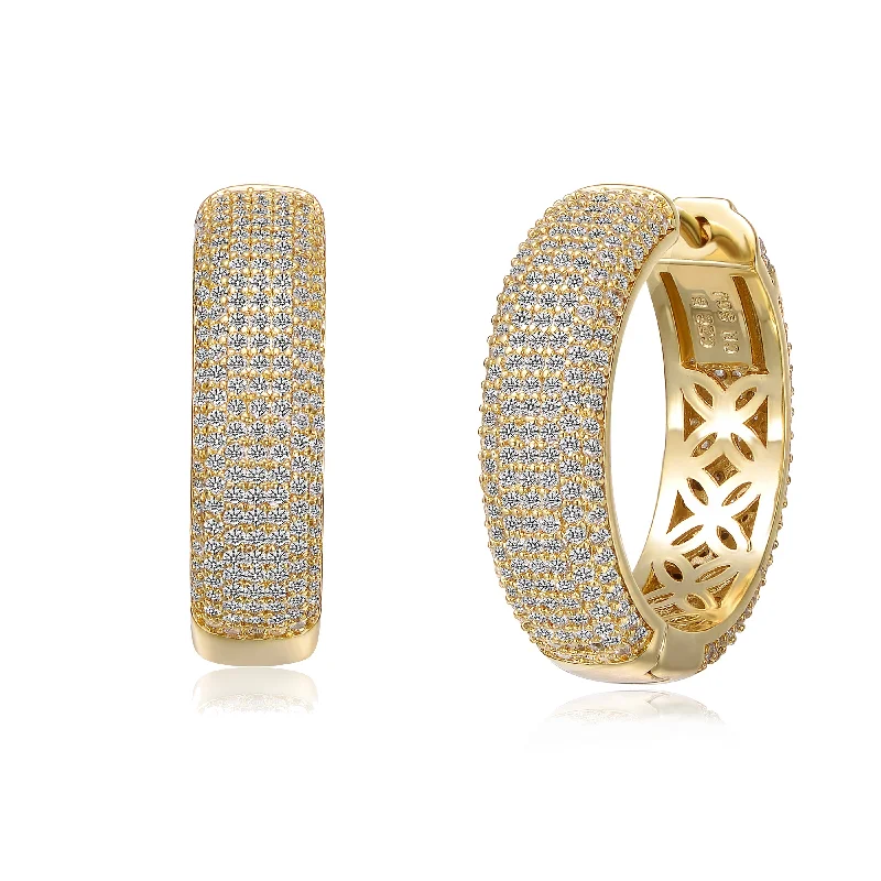 Crystal earrings for women-Cléo Chunky Pave Hoop Earrings