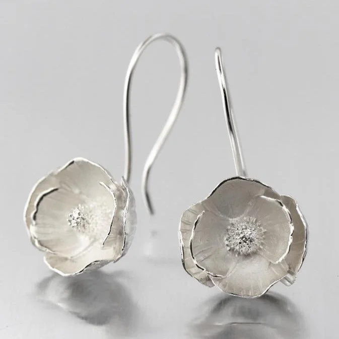 Custom earrings for women-Poppy Sterling Silver Loop Earrings