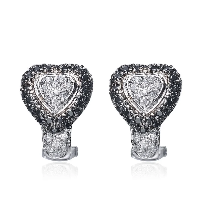 Designer earrings for women-Emma Zirconia Heart Earrings