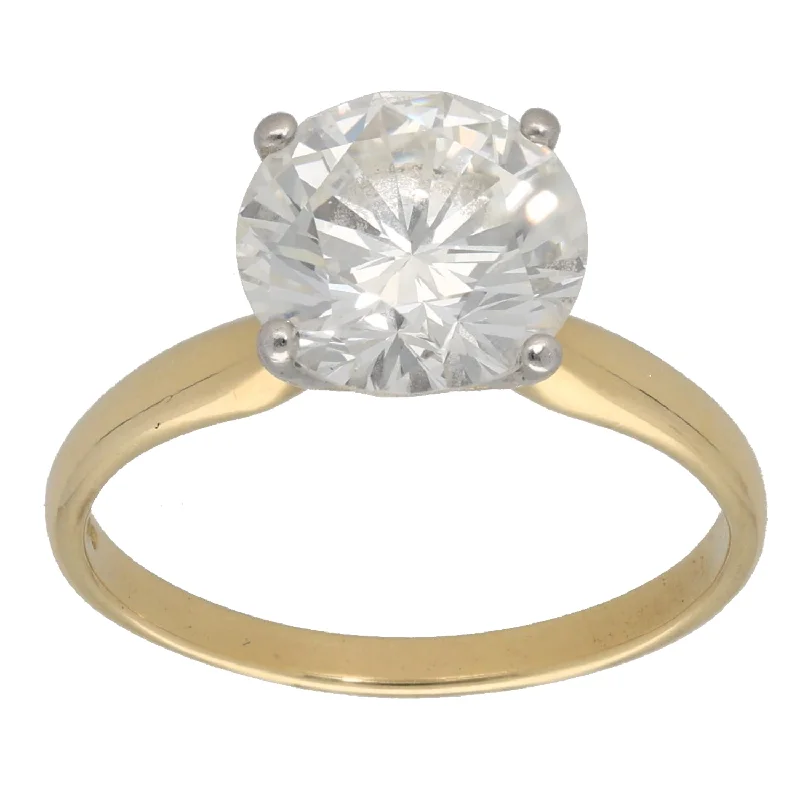 Engagement rings with oval diamonds for women-18ct Gold 3.26ct Diamond Solitaire Ring Size P