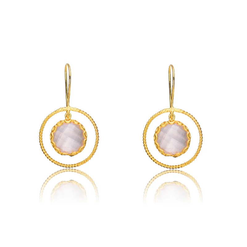 Huggie earrings for women-Jeanne Suspened Circle Earrings