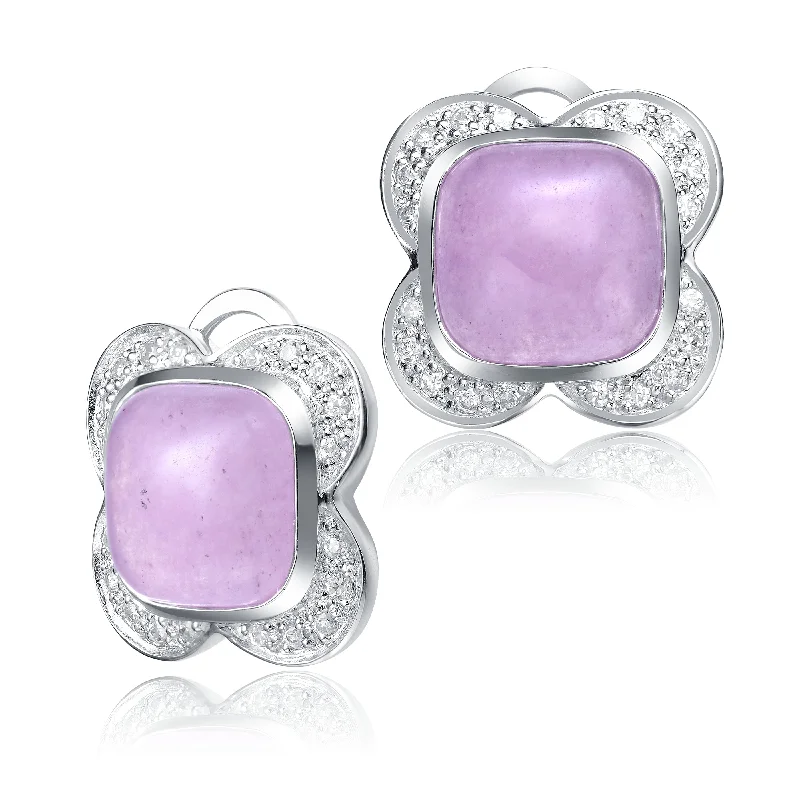 Fashion earrings for women-Jeanne Flower Violet Earrings