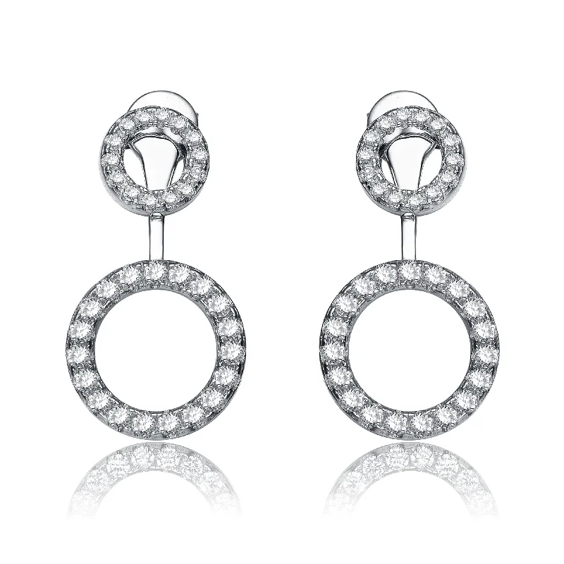 Gold diamond earrings for women-Rochelle Circle Earrings