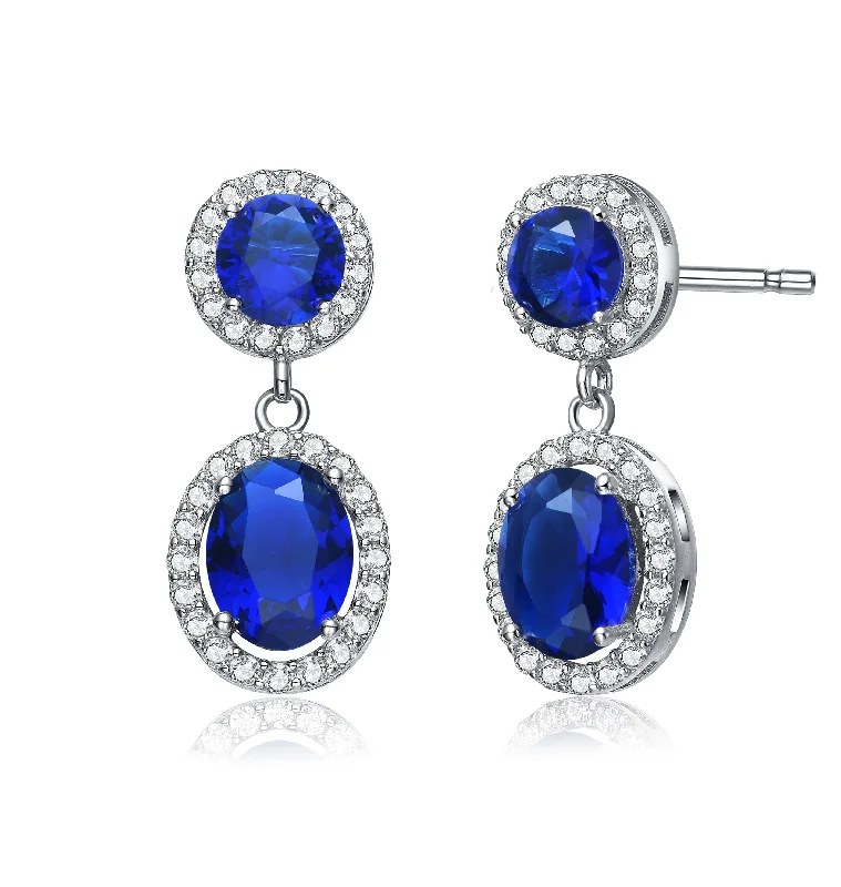 Red earrings for women-La Roche Ocean Blue Stately Drop Earrings