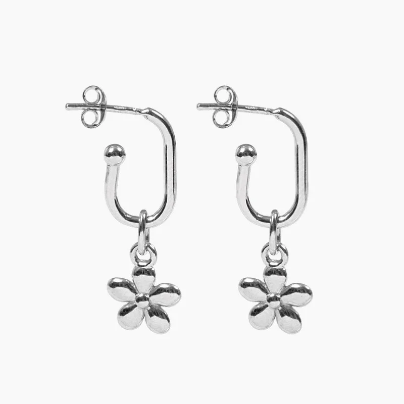 Heart-shaped earrings for women-Roma Flower Earrings (Silver)