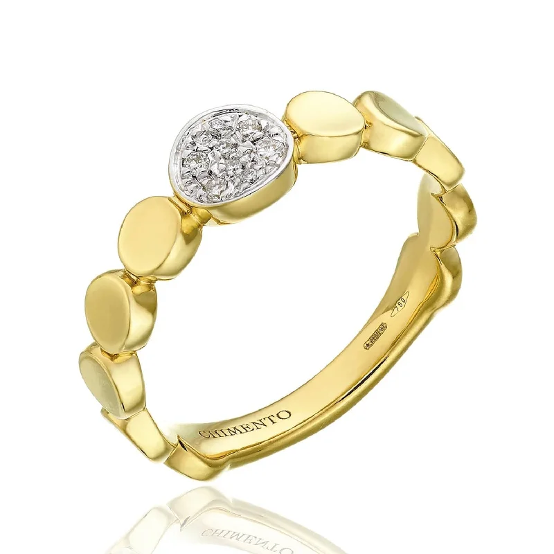 High-end engagement rings for women-Armillas Glow 18ct Yellow Gold Diamond Pave Set Dress Ring