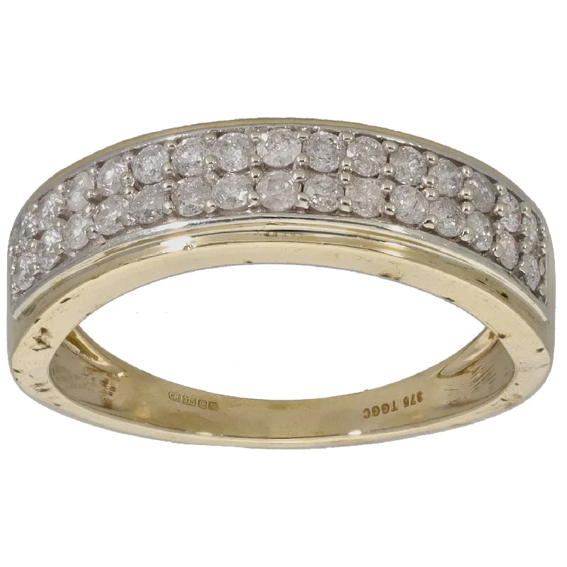 Classic solitaire engagement rings for women-9ct Gold 0.60ct Diamond Half Eternity Ring Size N