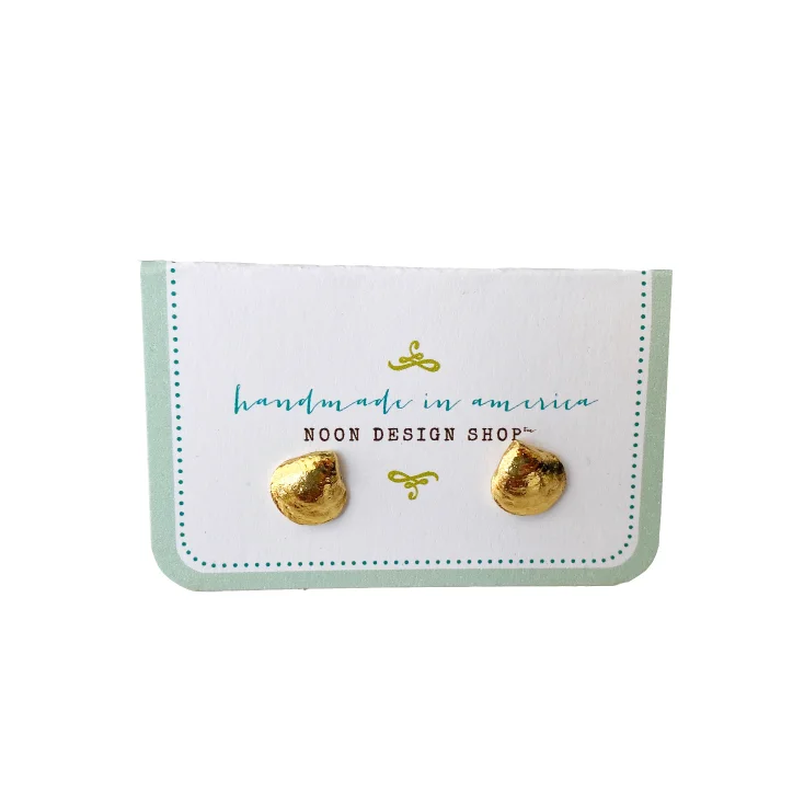 Wedding stud earrings for women-earrings . clam shell studs