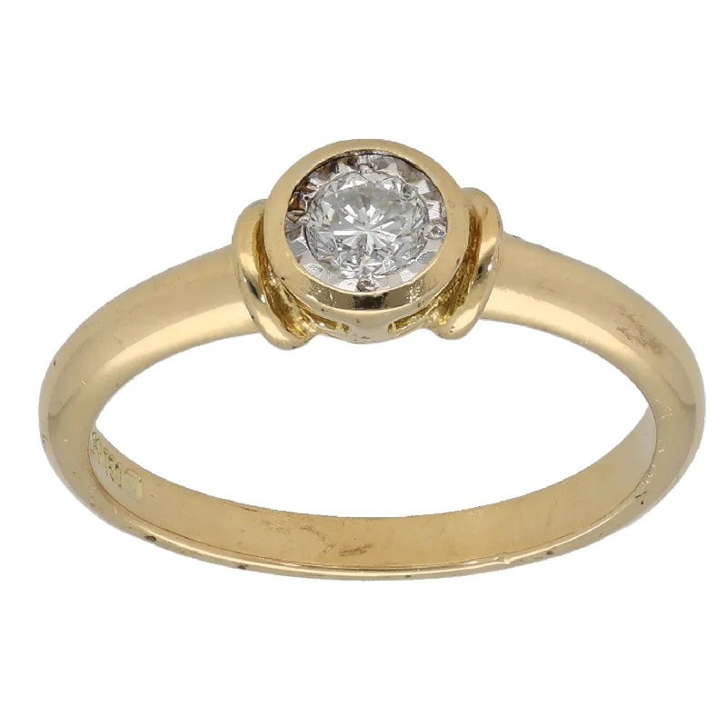 Engagement rings with an antique style for women-18ct Gold 0.25ct Diamond Solitaire Ring Size O