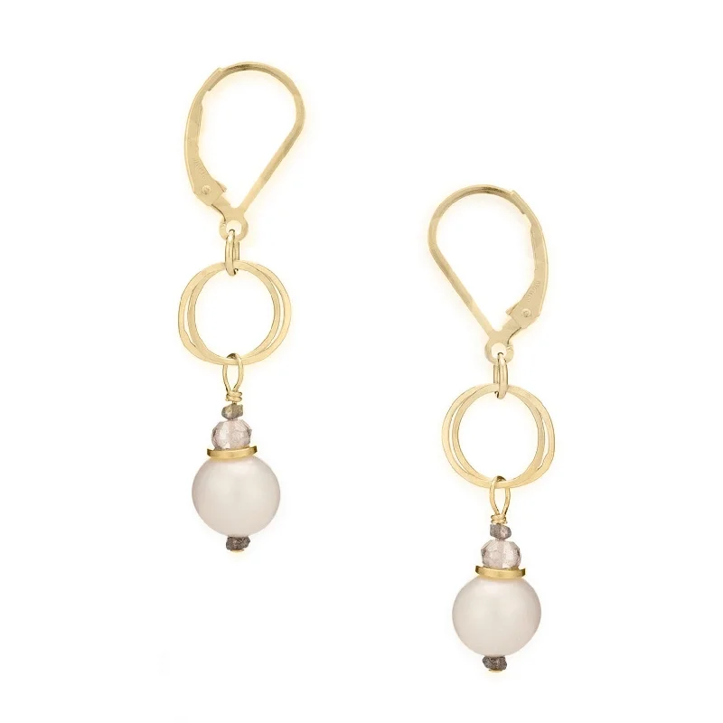 Teardrop earrings for women-Audrey Earrings - White Pearl