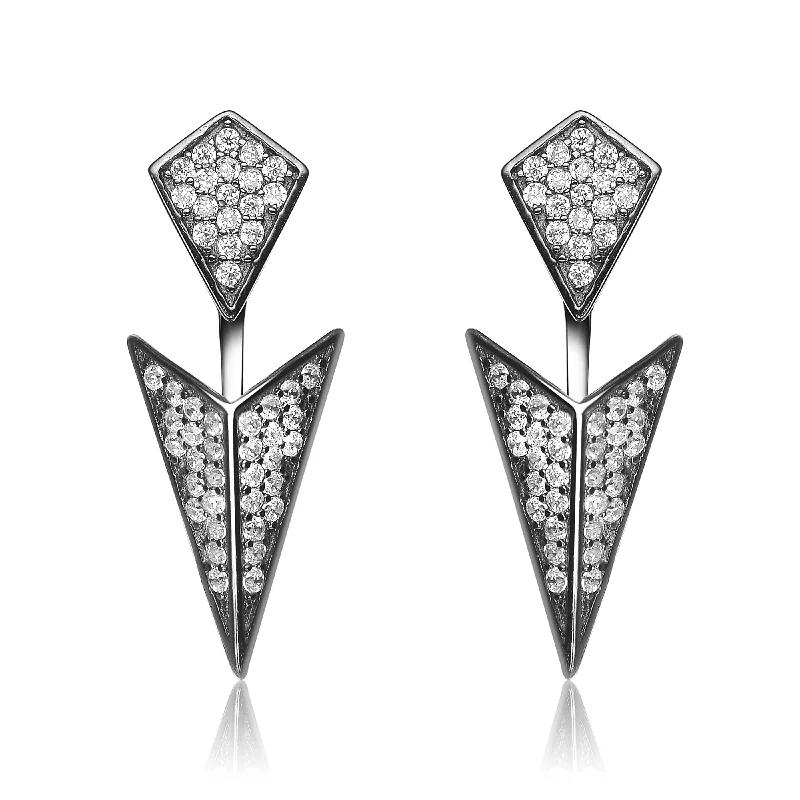 Hoop earrings with diamonds for women-Rochelle Rock N' Roll Jacket Earrings