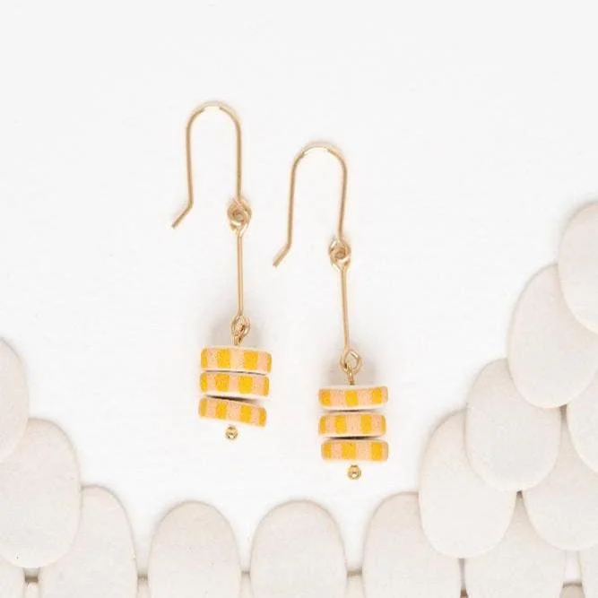 Flower earrings for women-Marigold Drop Gold Earrings by Twenty Two West