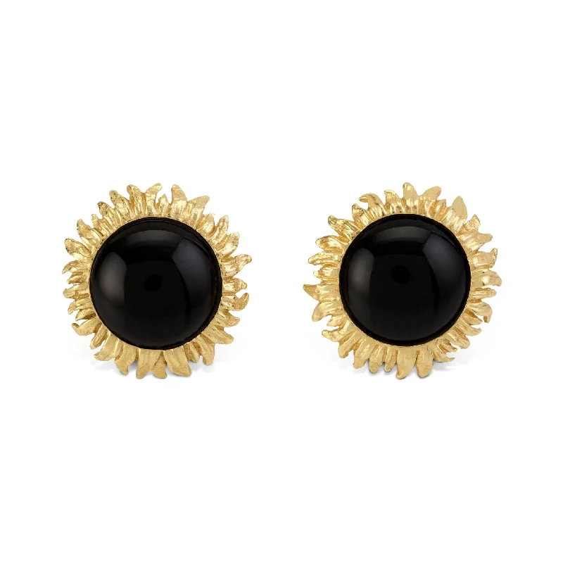 Fancy earrings for women-Vincent 15mm Earrings with Black Onyx