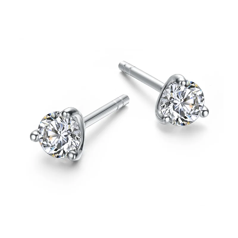 Silver earrings for women-La Roche Solitaire Round Stud Earrings