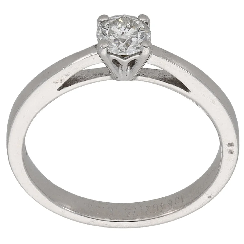 High-end engagement rings for women-18ct White Gold 0.33ct Diamond Solitaire Ring Size K