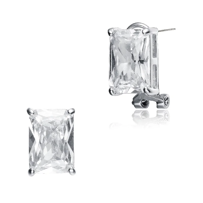 Stud earrings for women-Classic Rectangular Déco Earrings