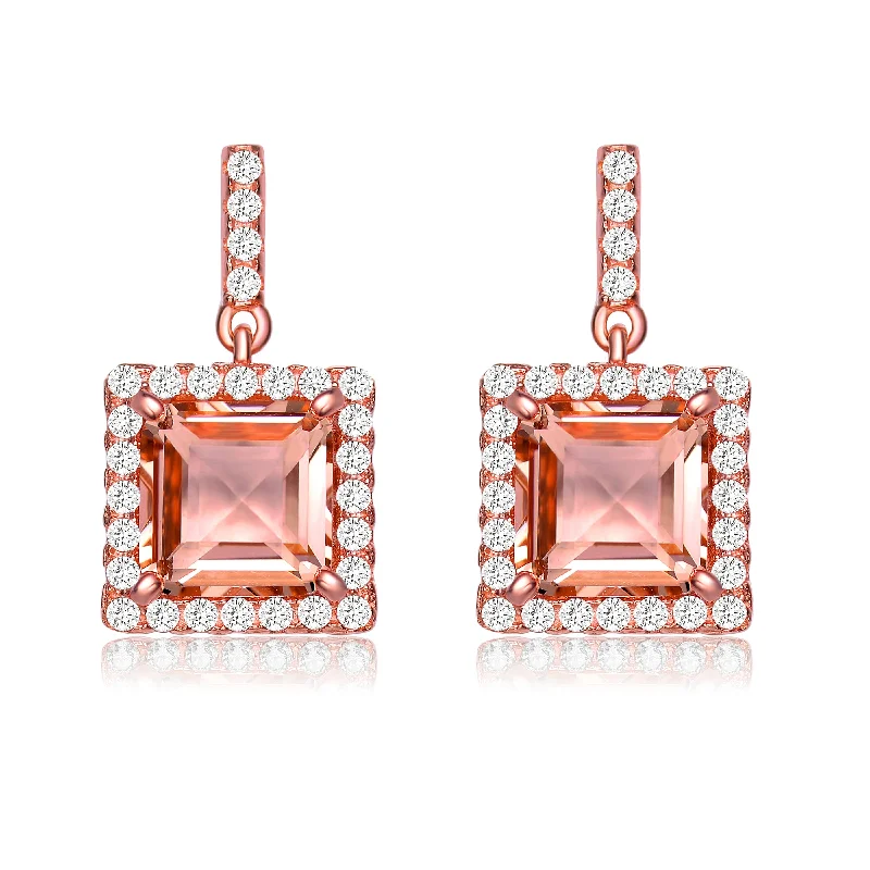 Fancy earrings for women-Sylvie Square Champagne Earrings