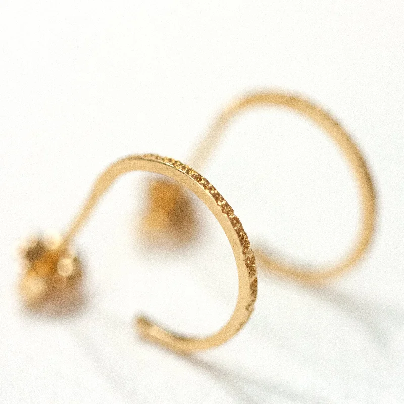 Stylish earrings for women-Huggie Hoop Diamond Dusted Earrings by Christina Kober