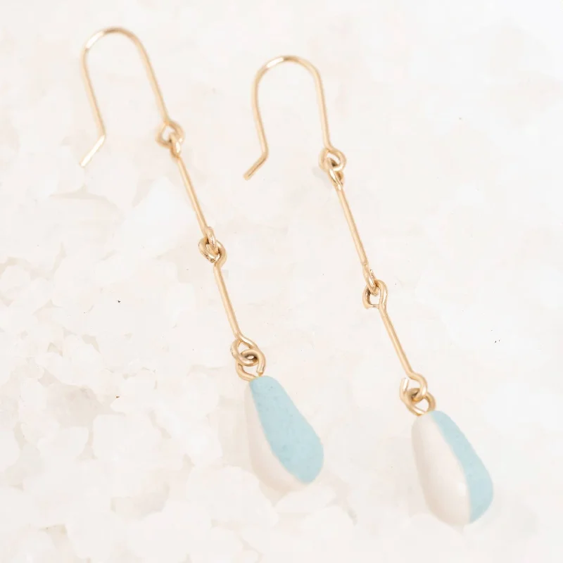 Simple earrings for women-Ceramic Teardrop Earrings by Twenty Two West