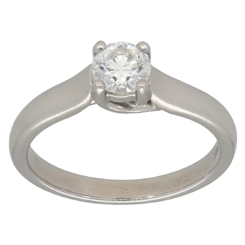 Engagement rings with a timeless design for women-Platinum 0.50ct Diamond Solitaire Ring Size K