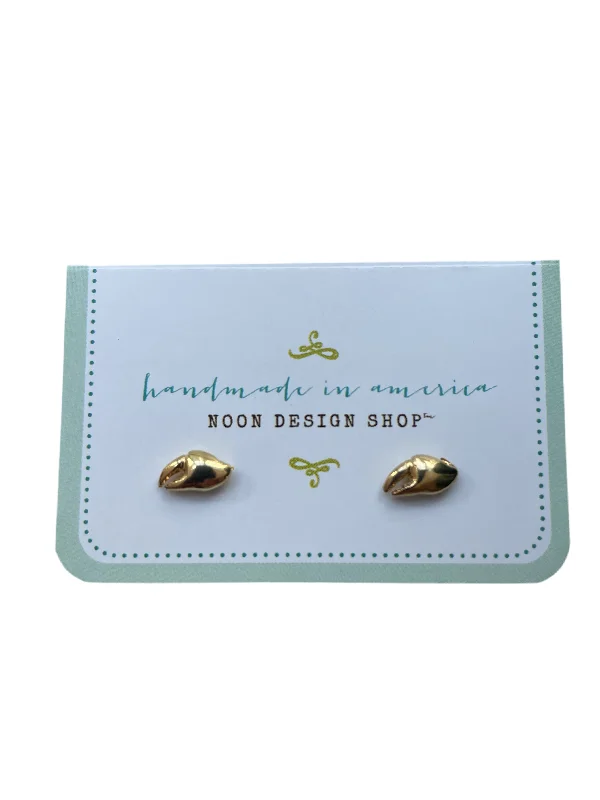 Gold earrings for women-stud earring. tiny crab claw