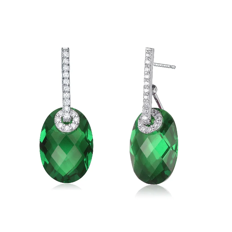 Dangle earrings for women-Aurélie Classic Green Drop Earrings