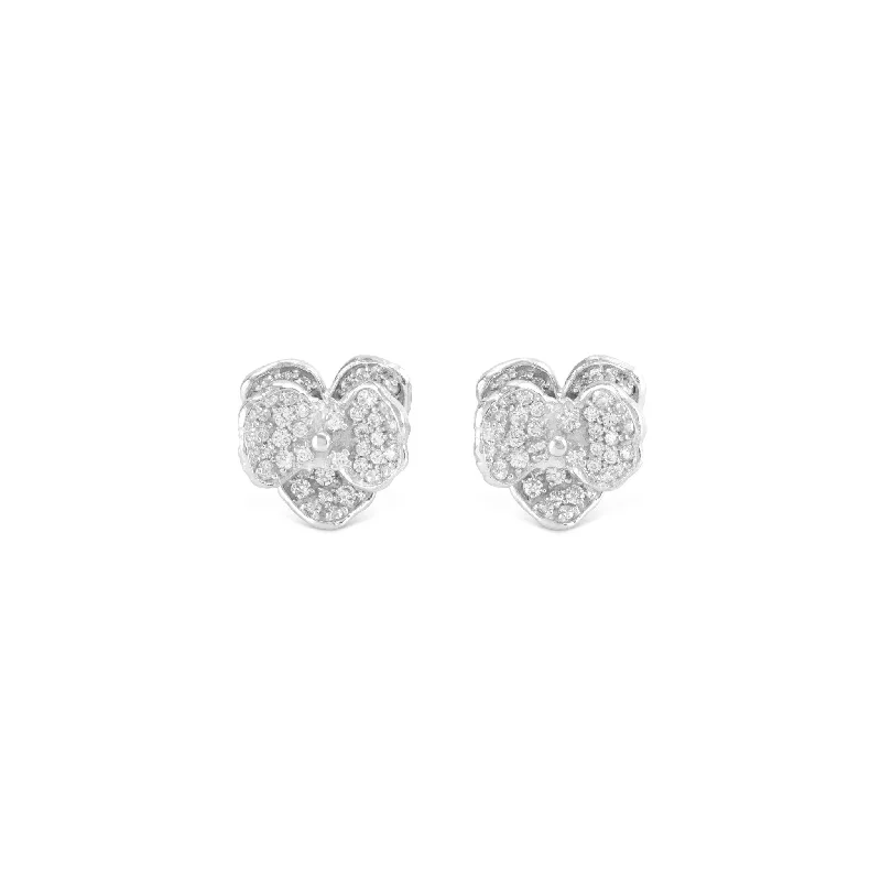 Luxury earrings for women-Orchid 11mm Earring with Diamonds