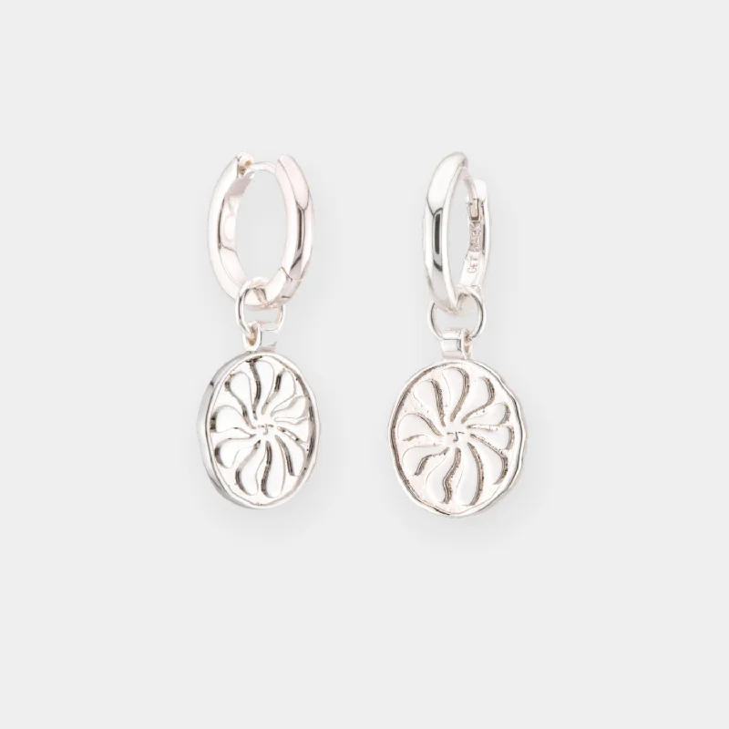 Gold flower earrings for women-Summer State of Mind Earrings - Silver