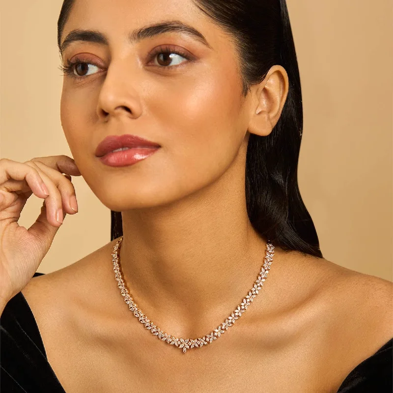 Sterling silver necklace for women-Zircon Necklace 173571